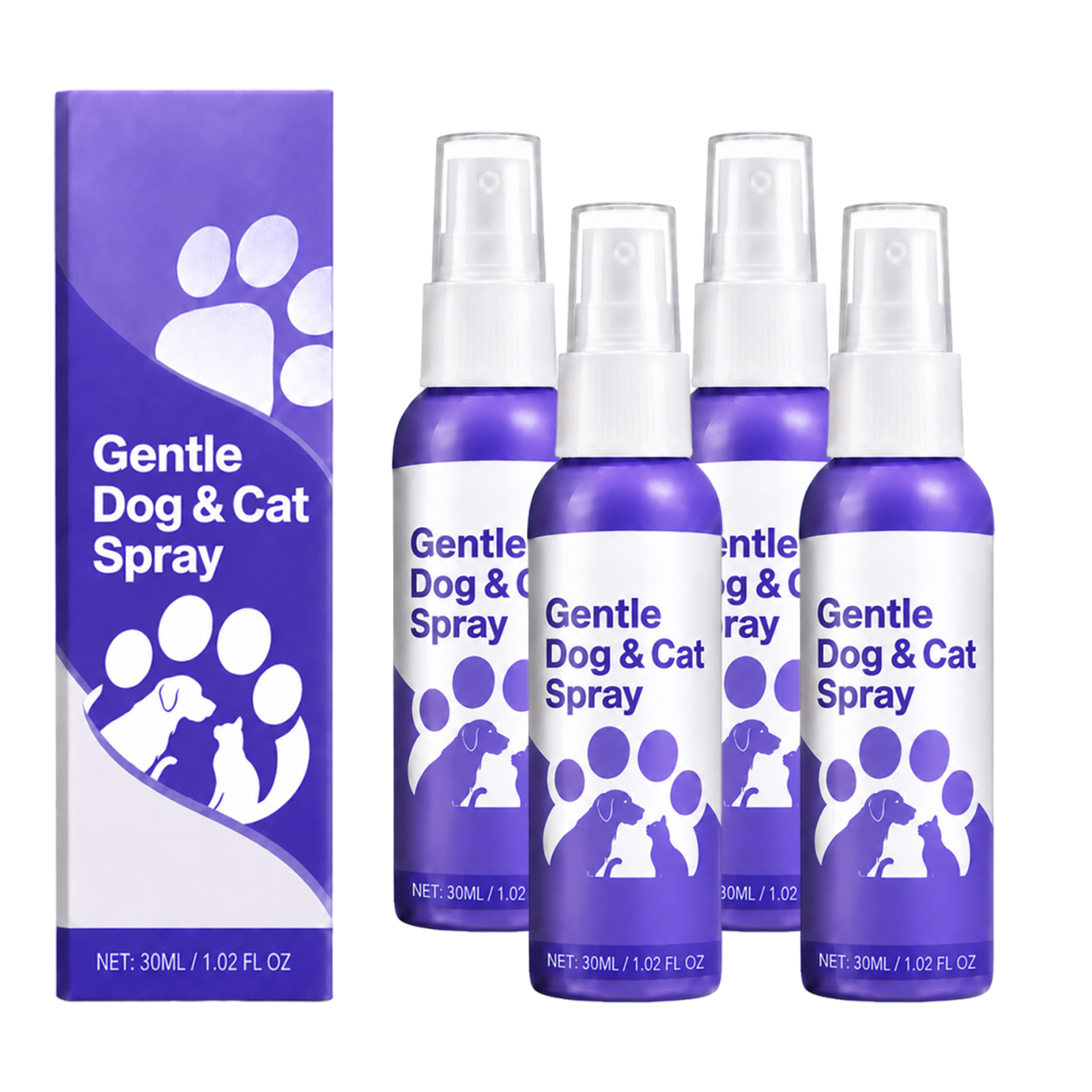 4x Gentle Dog & Cat Spray